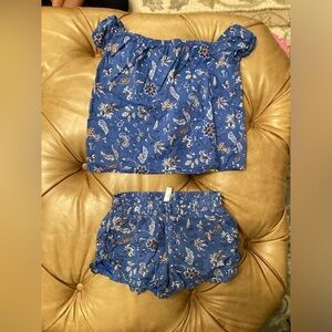 EUC Janie and Jack blue set shorts and top. Size 5/6